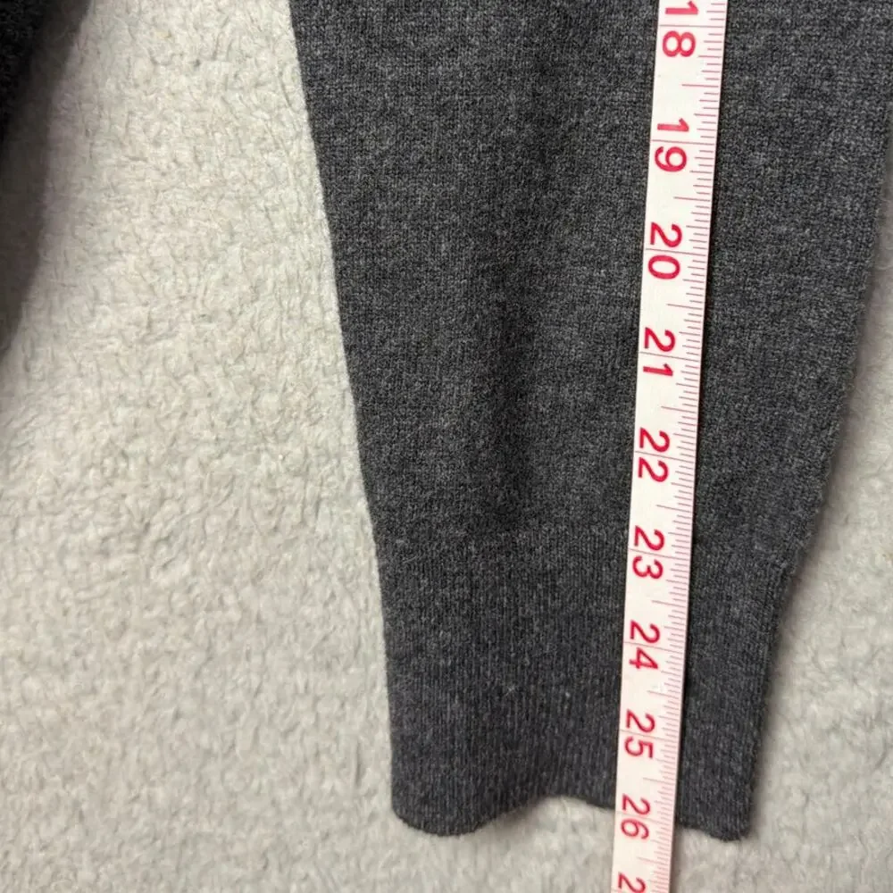 Banana Republic Mens 1/4 Snap Sweater Italian Merino Wool Gray Minimalist Preppy